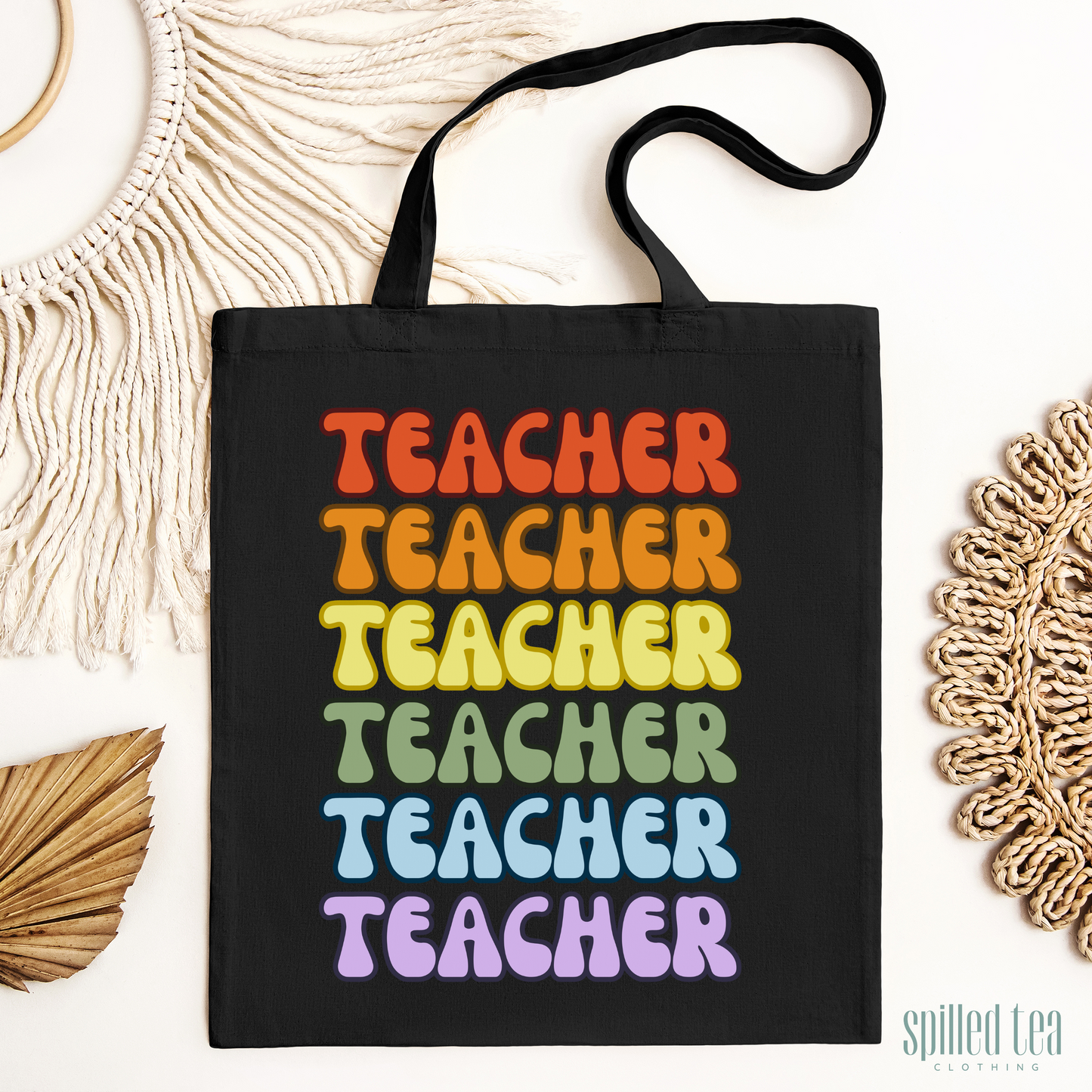 Rainbow Teacher Tote