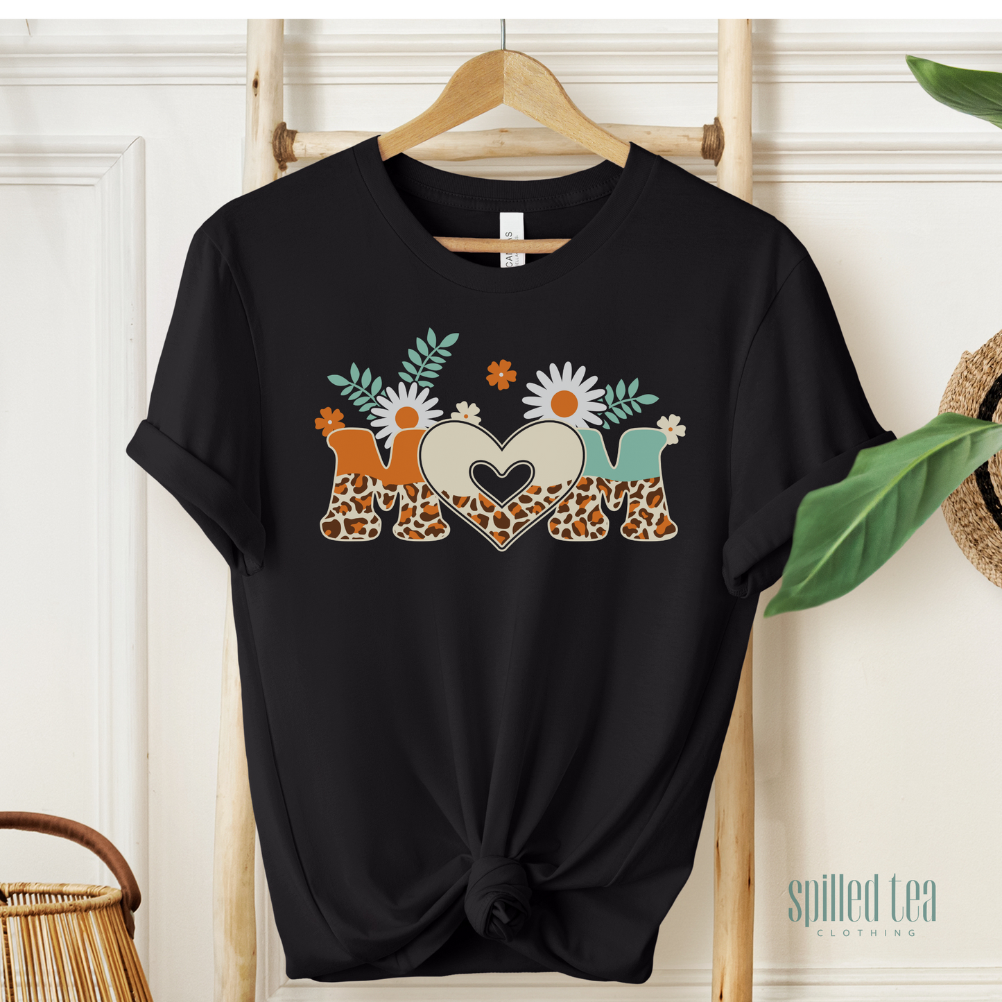 Floral Leopard Mom T-Shirt