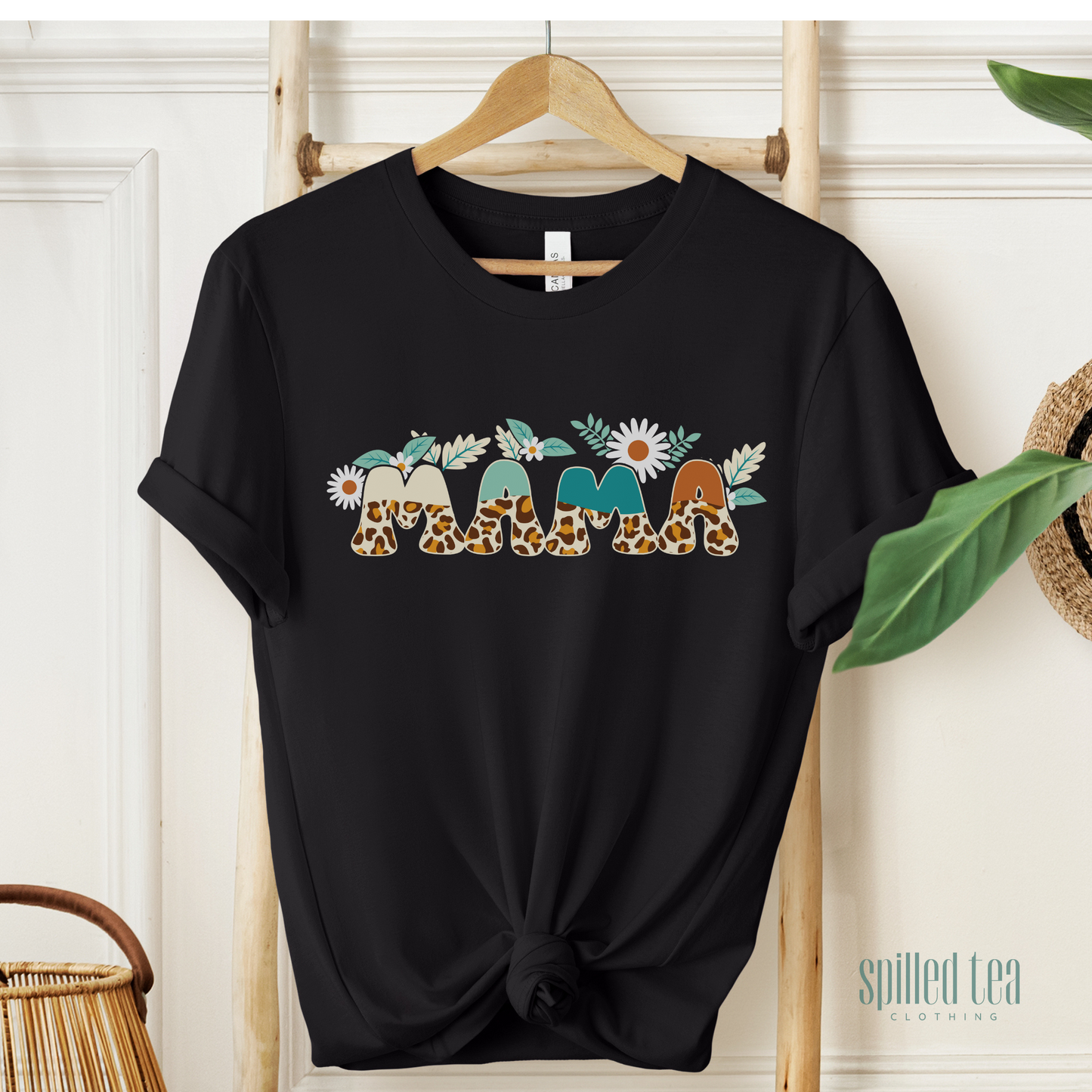 Floral Leopard Mama T-Shirt
