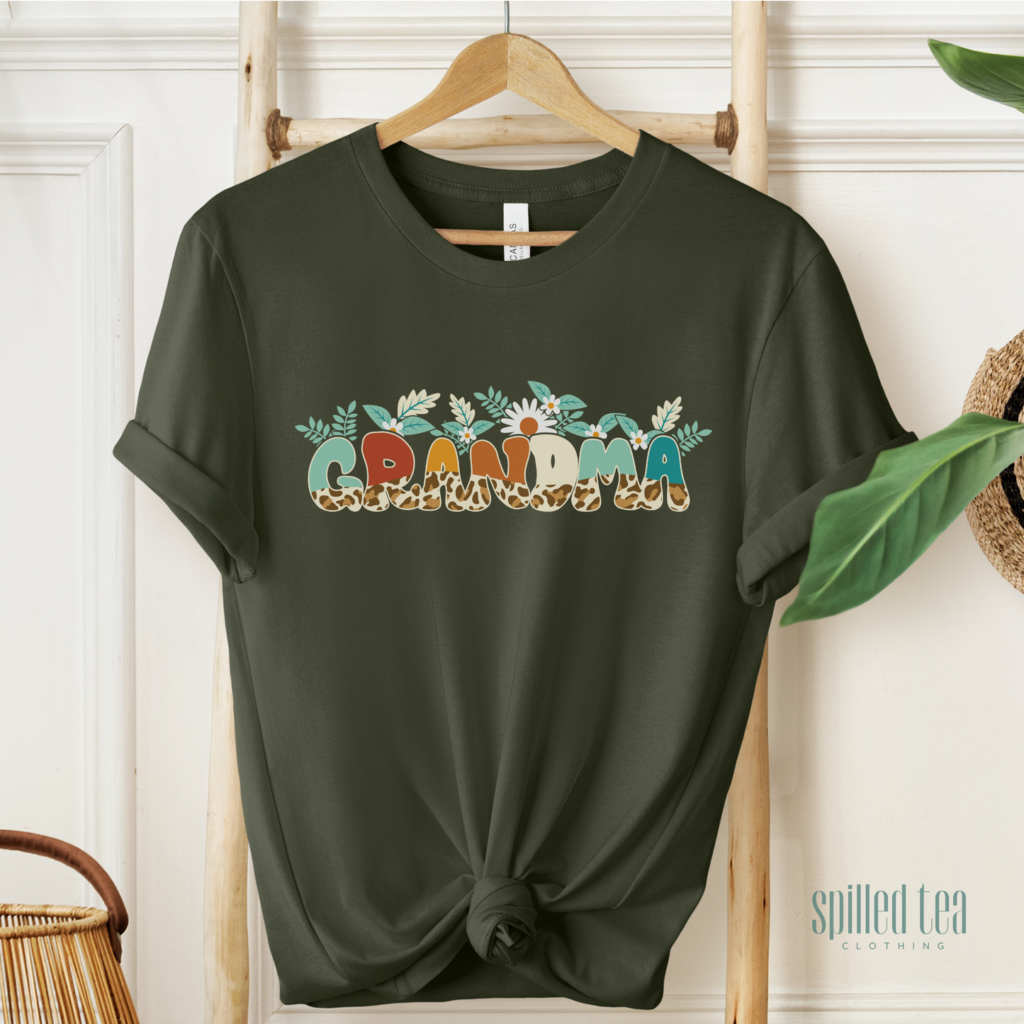 Floral Leopard Grandma T-Shirt
