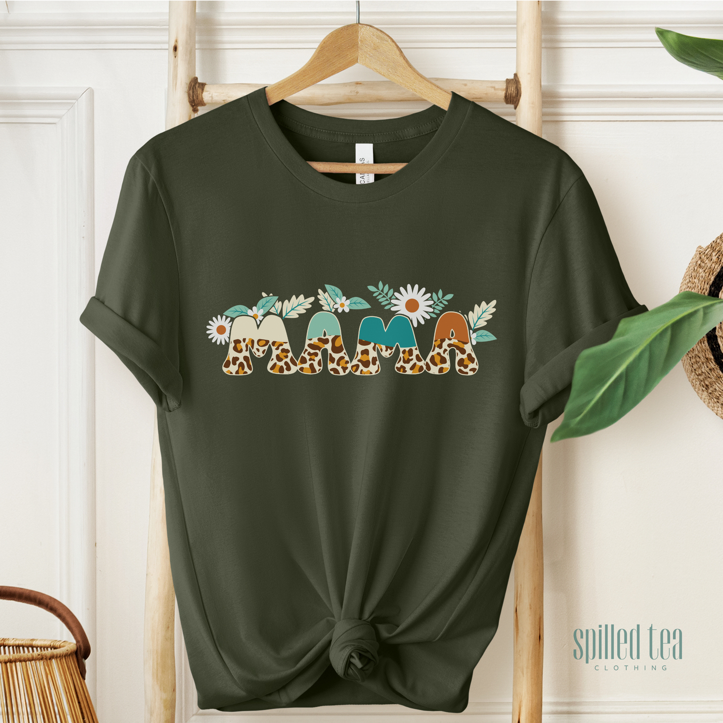 Floral Leopard Mama T-Shirt