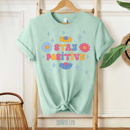 Stay Positive Floral T-Shirt