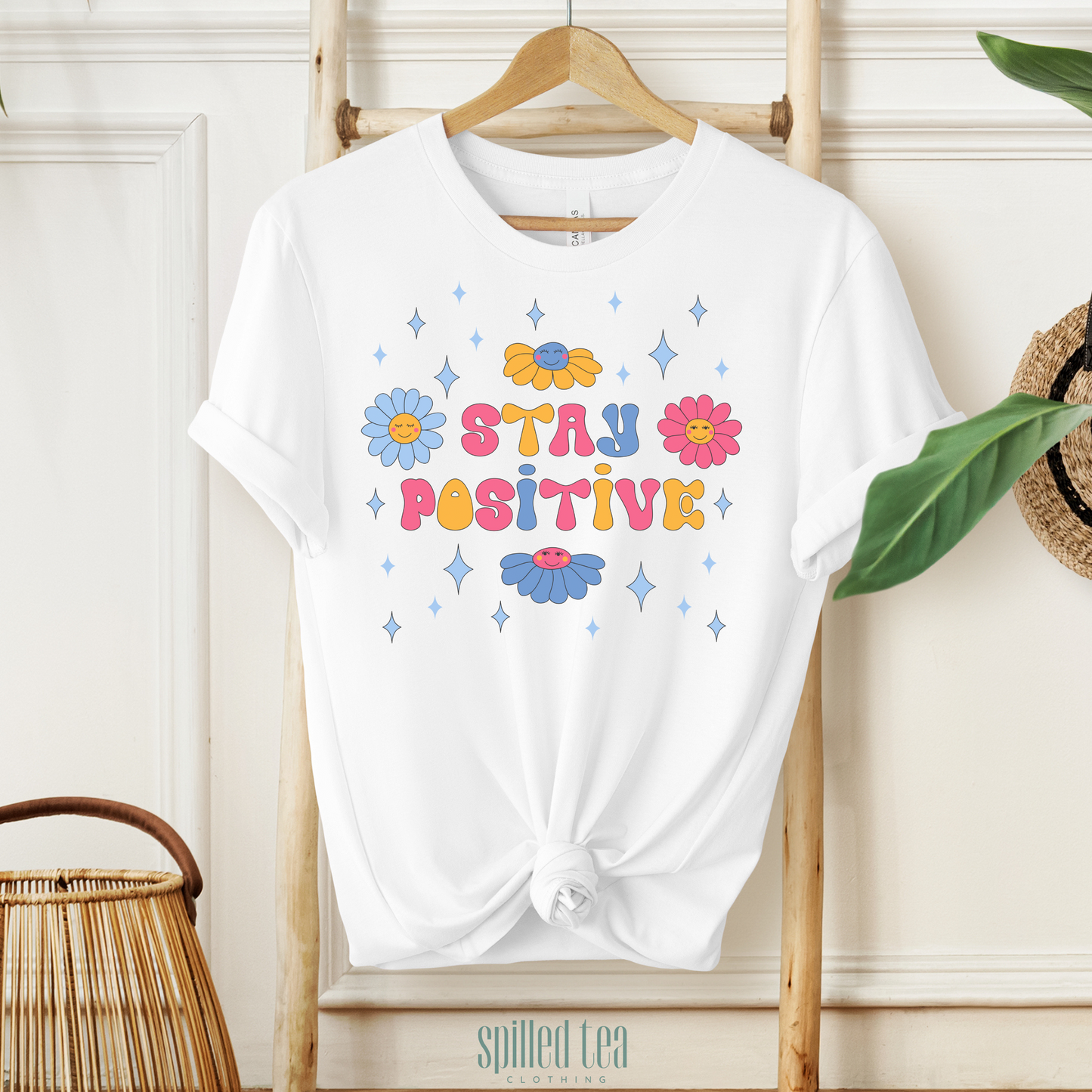 Stay Positive Floral T-Shirt